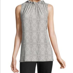 Worthington Sleeveless Mock Neck Knit Blouse
